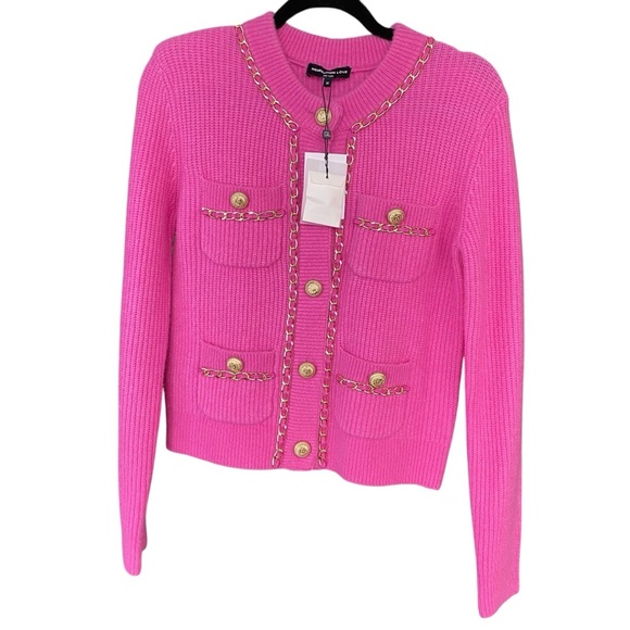 G GENERATION LOVE Selma Chain Trim Cardigan In Pink